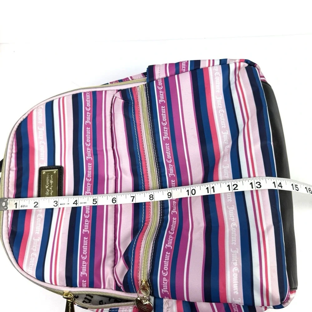 Juicy Couture‎ Wild Heart Striped Squad Backpack Nylon Medium Handbag New